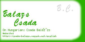 balazs csada business card